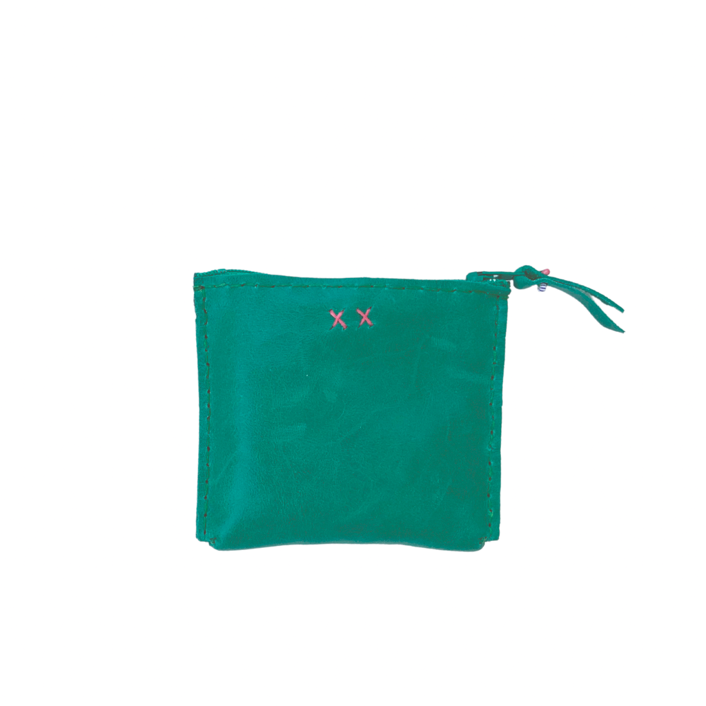 Small Zippered Pouch, Bright Green