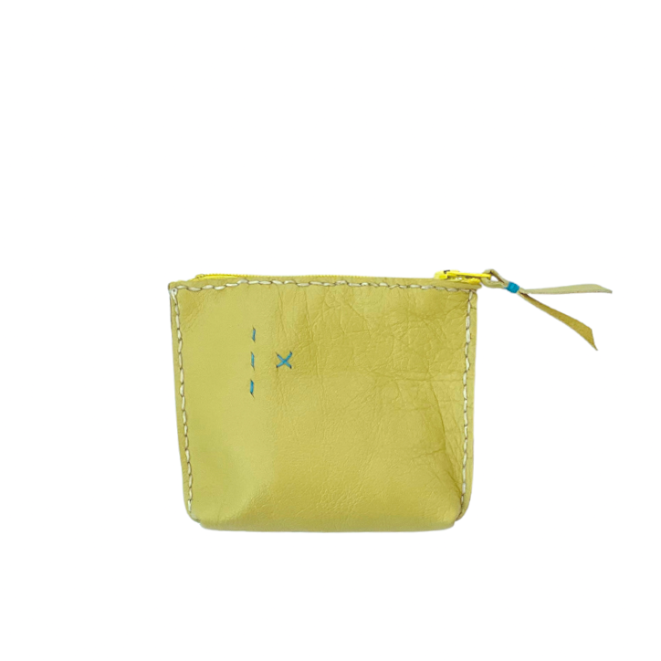 Small Zippered Pouch, Bright Yellow